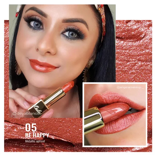 Miniatura 3 de Oulac Juego de pintalabios naranja metálico para mujer, color de labios de alto rendimiento con fórmula hidratante, belleza vegana, cobertura