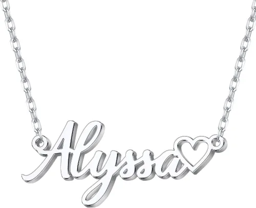 Collar personalizado con nombre, collares de plata de ley personalizados para mujer, collares con nombre personalizado, colgante, joyería regalos
