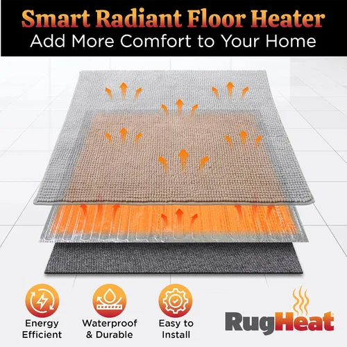 Miniatura 2 de Alfombrilla Calefactora Portátil para Suelo, Pequeña (22x34 pulgadas) Se Adapta Debajo de una Alfombra de 2' x 3', Calentador de Pies Almohadilla