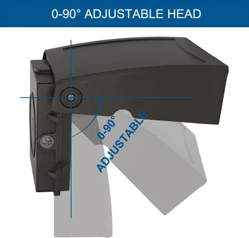 Miniatura 3 de Dakason - Paquete de 2 luces LED de pared de 60 W, fotocélula, cabeza ajustable, luz de seguridad de corte completo, 5000 K 6600 lm reemplaza