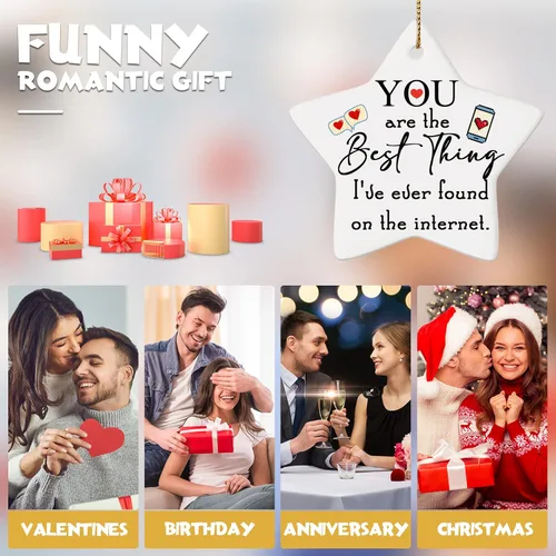 Miniatura 5 de Sieral Decoraciones de San Valentín Regalo de citas por Internet Eres lo mejor que he encontrado en Internet Adorno romántico de corazón colgante