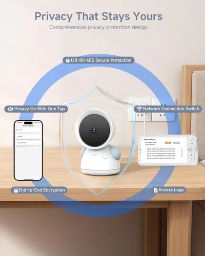 Miniatura 8 de ARENTI Monitor de bebé, cámara WiFi 6 de 2K/3MP y audio, pantalla inalámbrica de 5 pulgadas, aplicación para teléfono inteligente