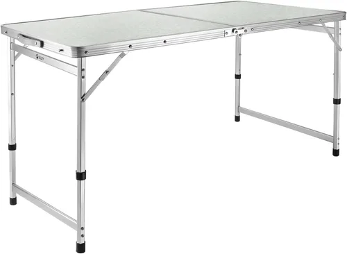 Mesa plegable de aleación de aluminio ajustable en altura – Escritorio portátil para RV, jardín, camping, picnic y mochilero, muebles de exterior