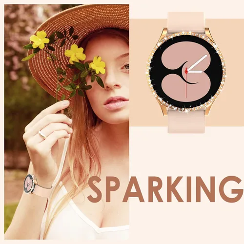 Miniatura 6 de Simpeak Paquete de 5 protectores de pantalla compatibles con Samsung Galaxy Watch 4 (1.575 pulgadas), funda rígida de policarbonato con cristal