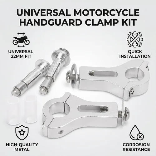 Miniatura 3 de EVGATSAUTO Abrazadera de guardamanos, Abrazadera de Guardamanos Metal 0.866 in Universal Motocicleta Guardia de Mano Kit de Montaje Componente