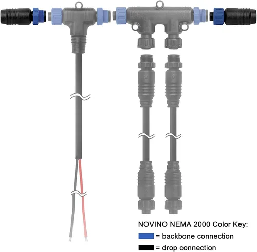 Miniatura 3 de NMEA 2000 Terminadores Par Macho/Hembra Kit para Lowrance Simrad B&G Navico y Garmin Networks, terminador macho/hembra de grado marino con rosca M12