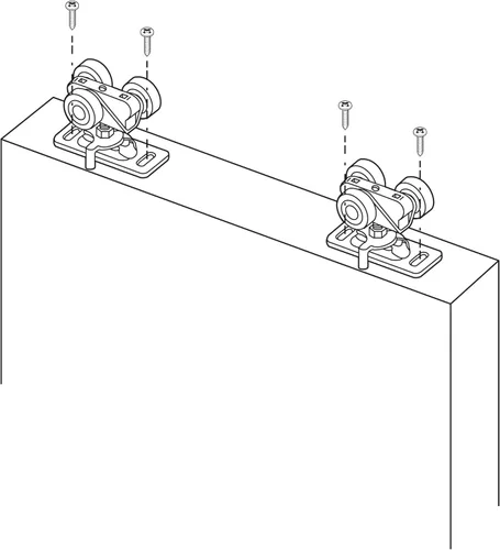 Miniatura 3 de Prime-Line N 6847 - Ensamblaje de rodillo para puerta de bolsillo, 3/4 pulgadas, ruedas planas de plástico en soporte de acero (paquete de 2)
