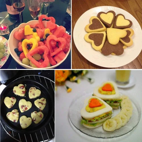 Miniatura 5 de BakingWorld Juego de 9 cortadores de galletas de acero inoxidable con forma de corazón, para pasteles, galletas