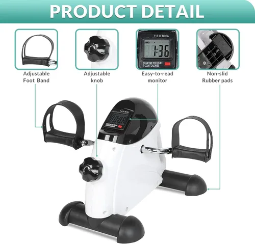 Miniatura 4 de MEETWARM Bicicleta de ejercicio con pedal para personas mayores, brazo de mano, pierna y rodilla, equipo de fitness ajustable, plegable, terapia