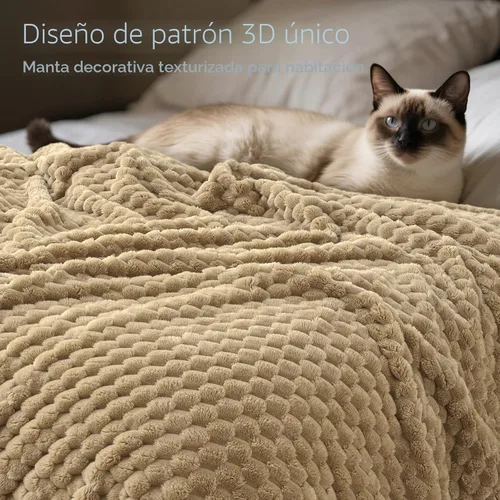 Miniatura 4 de PHF Manta de franela de forro polar ultra suave tamaño King, manta ligera de forro polar 3D Jacquard, sin desprendimiento, sin formación de bolitas