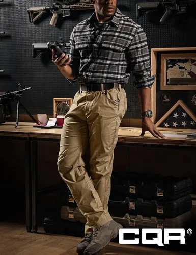 Miniatura 218 de CQR – Pantalones tácticos elásticos tipo cargo para hombre, resistentes al agua, de tela ripstop (antidesgarros), ligeros, ideales para uso diario