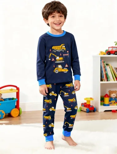 Miniatura 57 de Little Hand Pijamas para niños pequeños, Monster Truck 100% algodón, dinosaurio para niños, 2 piezas, ropa de dormir, conjuntos de ropa de dormir