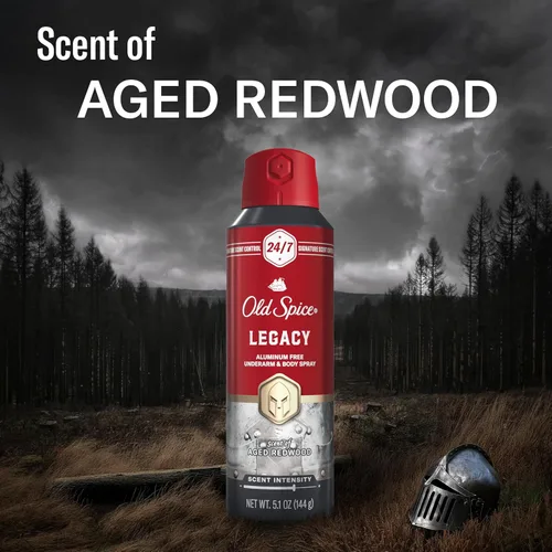Miniatura 7 de Old Spice Spray corporal sin aluminio para hombres, aroma distintivo 24/7 y frescura duradera, protección contra olores durante todo el día, fácil