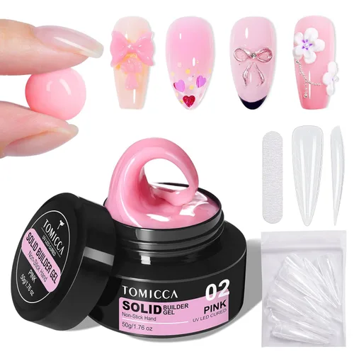 Miniatura 10 de TOMICCA Gel Duro 3D para Arte de Uñas Gel Constructor Sólido para Uñas 50g Gel de Uñas 3D Gel de Escultura para Arte de Uñas No Pegajoso Mano Gel