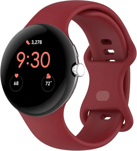 Miniatura 25 de Correa Compatible con Google Pixel Watch 1/2/3/4 (41mm), Pulsera de Reemplazo de Silicona Suave Deportiva para Google Pixel Watch 41mm Negro