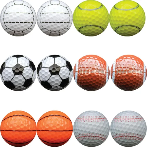 GBM - Pelotas de golf mixtas deportivas, para jugadores, entrenadores, fanáticos de los deportes, torneos, juegos de liga y regalos de golfistas, 1