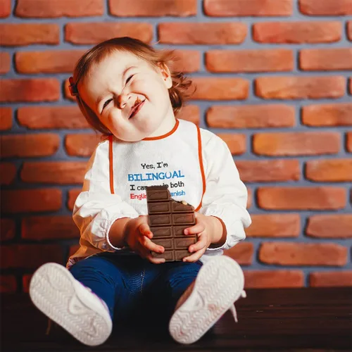 Miniatura 3 de Baberos para niños pequeños y bebés, divertidos Yes I'm Bilingual Can Cry in English & Spanish Baby Cotton Baby Items for Baby Girl & Boy White