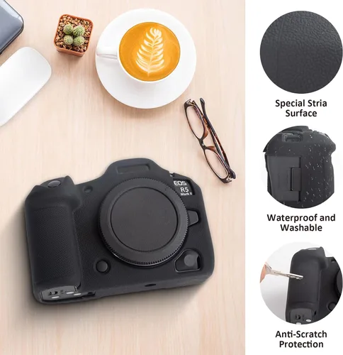 Miniatura 6 de MUZIRI KINOKOO Funda de silicona compatible con cámara digital Canon EOS R5 Mark II, goma blanda EOS R5 Mark II/EOS R5 II, funda protectora