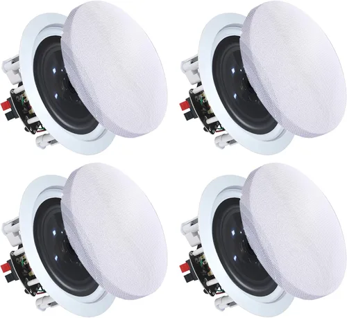 Miniatura 14 de Vaiyer Par de altavoces de techo de 6.5 pulgadas y 400 vatios (por par) para sistema de cine en casa, montaje empotrado en la pared en el techo de 2
