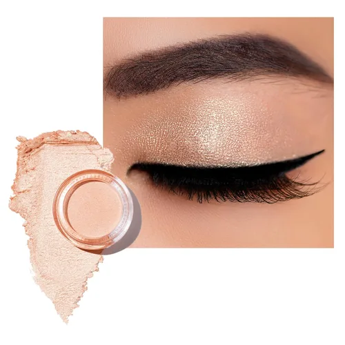 Miniatura 72 de Oulac Sombra de ojos en crema con brillo también para iluminador Sombra de ojos mezclable Resistente al agua y de larga duración con fórmula Pureza
