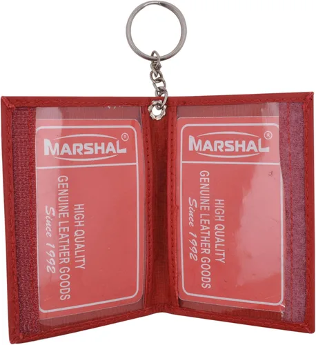 Miniatura 3 de Marshal Tarjetero de piel de cordero auténtica con llavero para tarjetas de crédito