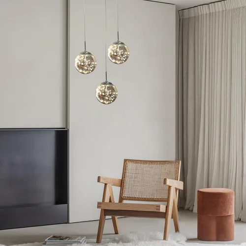 Miniatura 9 de Lámparas Colgantes Candelabros de Cristal Modernos Luminaria Colgante para Isla de Cocina Lámpara Colgante de Esfera, Candelabro Ajustable