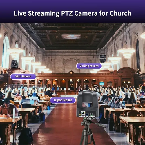 Miniatura 6 de Cámara PTZ 4K 20X, HDMI USB cámara de videoconferencia Webcam transmisión en vivo para adoración de iglesia/eventos servicios/educación, funciona