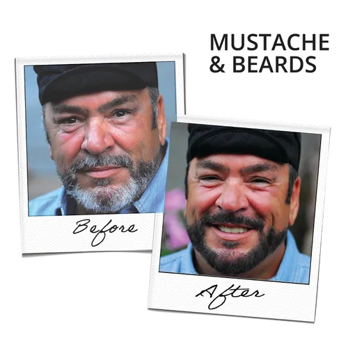 Miniatura 7 de Máscara temporal para retocar las raíces del cabello, cubre y oculta las canas, líneas del cabello, cejas, bigote y barba de los hombres