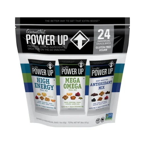 Miniatura 18 de Power Up Mega Omega Trail Mix Gourmet Nut - Bolsa de mezcla de frutos secos, 14 onzas