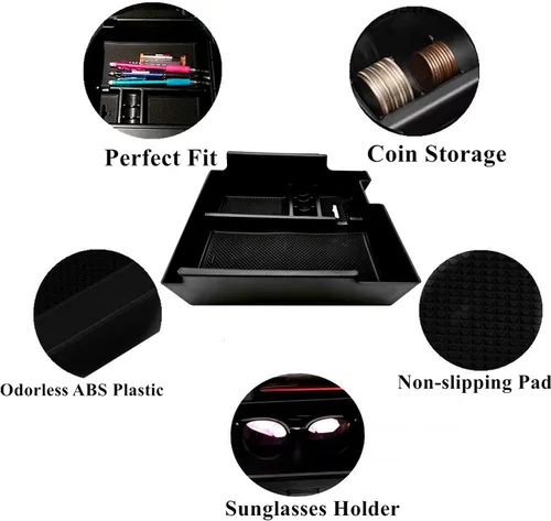 Miniatura 6 de Organizador de Consola Central Caja de Almacenamiento Interior compatible con Ford Explorer 2019 2018 2017 2016 2015 2014 2013 2012 Accesorios