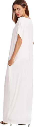 Miniatura 2 de Verdusa - Vestido largo, de manga corta, holgado, con bolsillos, para mujer, casual