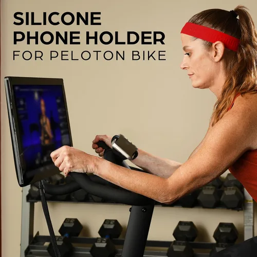 Miniatura 2 de Soporte de teléfono de silicona mejorado compatible con accesorios de bicicleta Peloton - Soporte para teléfono celular para bicicleta de ejercicio