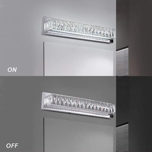 Miniatura 4 de Luces de tocador de cristal, accesorios de iluminación de tocador de baño sobre el espejo, lámparas LED modernas de pared hechas para acabado