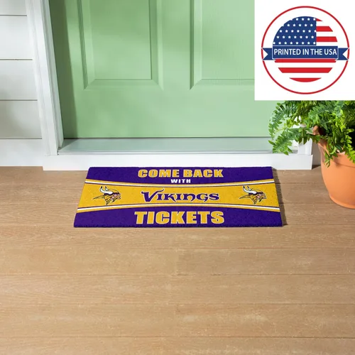 Miniatura 5 de Team Sports America NFL Minnesota Vikings Entrada interior y exterior 28 x 16 pulgadas Parte trasera antideslizante Tapetes de bienvenida