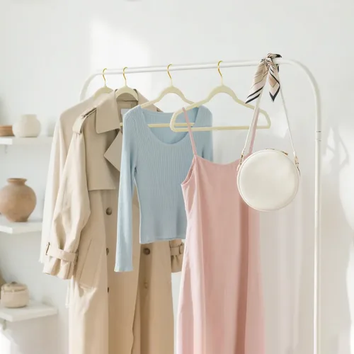 Miniatura 7 de ManGotree Perchas de terciopelo con gancho dorado giratorio de 360°, perchas de fieltro antideslizantes para trajes, colgador de ropa delgado que