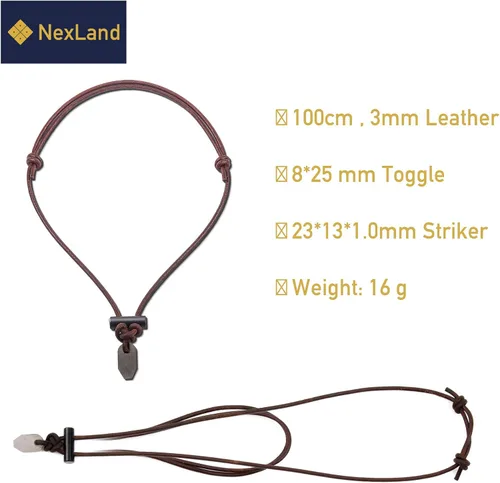 Miniatura 7 de Collar de cerámica para iniciador de fuego, cordón de cuero FNL FS1-K