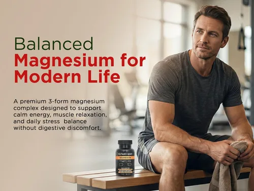 Miniatura 6 de Complejo de magnesio de 300 mg – Malato, glicinato y citrato – 60 cápsulas vegetales Relajación muscular, sueño, energía, estado de ánimo y apoyo