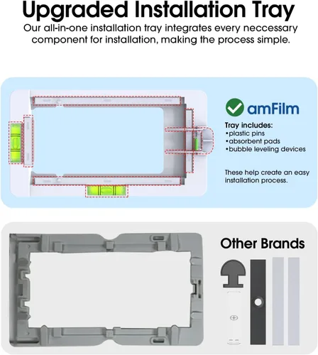 Miniatura 3 de amFilm Protector de pantalla de vidrio para Samsung Galaxy S22 Ultra, curvado 3D con tecnología de dispersión de líquidos, diseñado para lector