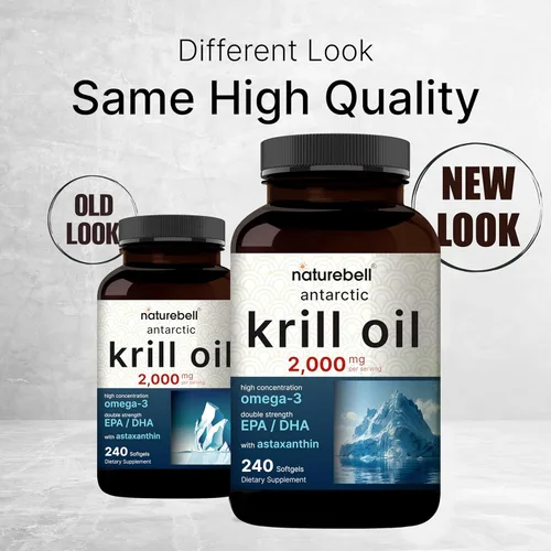 Miniatura 3 de NatureBell Aceite de krill antártico 2000mg suplemento, 240 softgels, 3 veces más potente fuente natural de omega-3, EPA 240mg + DHA 160mg +