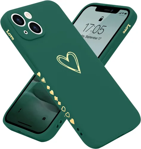 Miniatura 20 de Teageo Funda compatible con iPhone 13 Pro de 6.1 pulgadas para mujeres y niñas, bonito corazón de amor de lujo