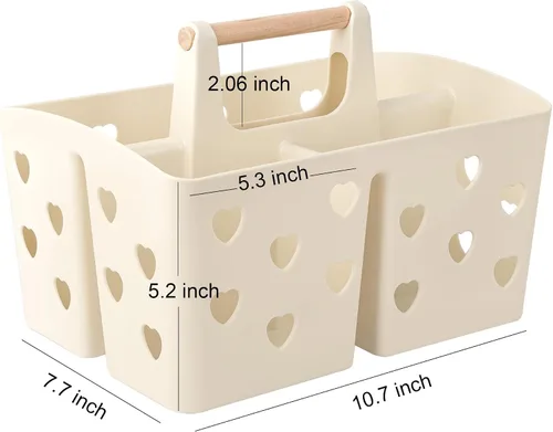 Miniatura 6 de Anyoifax Organizador de Ducha Portátil Cesta de Ducha de Plástico Organizador de Baño Dividido Organizador de Limpieza de Almacenamiento con Asa