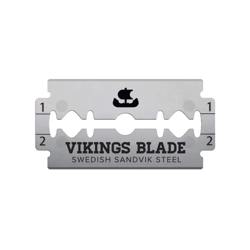 Miniatura 5 de VIKINGS BLADE Cuchillas de afeitar de seguridad de doble filo, 50 cuchillas, acero sueco + revestimiento de platino, cuchillas de afeitar