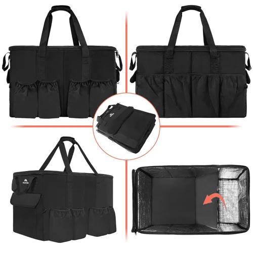 Miniatura 8 de MATEIN Bolsa aislante para entrega de alimentos, bolsa térmica XXXL para alimentos fríos y calientes, resistente al agua, plegable, para transporte