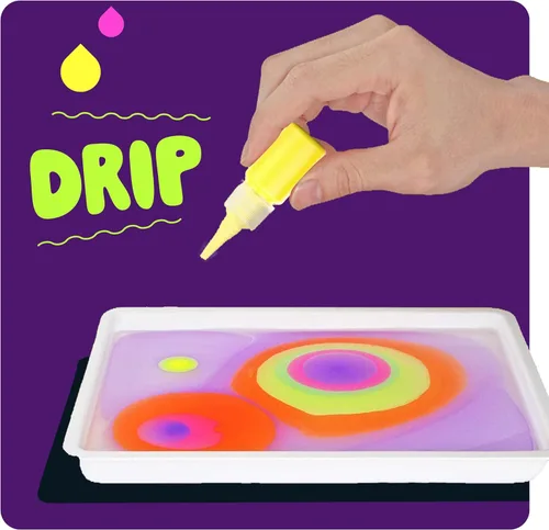 Miniatura 4 de Dan&Darci Kit de pintura de mármol que brilla en la oscuridad para niños, juego de arte de pintura de mármol de agua para niños y niñas de 6, 7, 8
