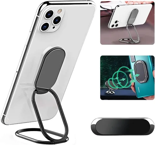 Soporte de anillo para teléfono, soporte de dedo plegable de rotación de 360° para escritorio, escritorio de oficina, soporte de teléfono celular