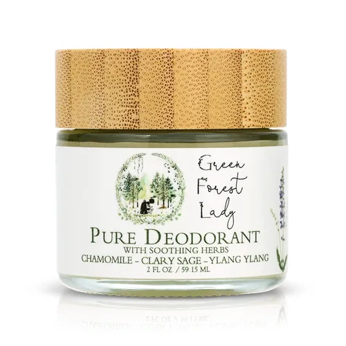 Desodorante puro y orgánico para mujeres y hombres, desodorante sin aluminio, sin parabenos, vegano, manzanilla romana, salvia clara, ylang ylang,