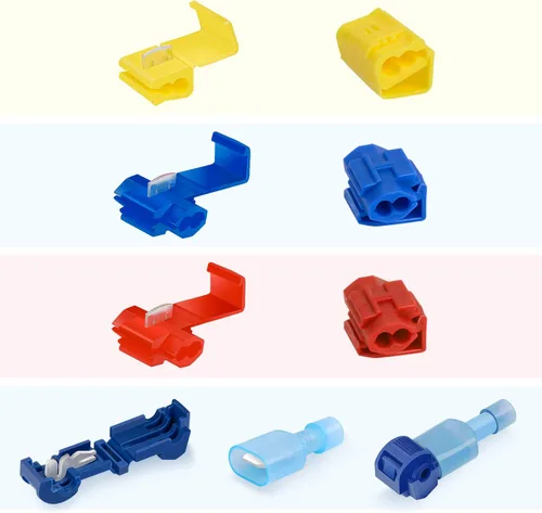 Miniatura 8 de Nilight Kit surtido de terminales aislados con grifo T y cable sin soldadura de empalme rápido, 100 unidades 22-18 18-14 12-10 AWG T Tap 100