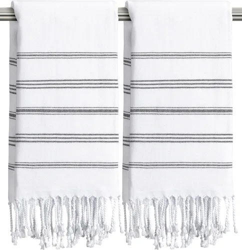 Miniatura 12 de cabanana Toallas de mano para baño, paquete de 2, 20 x 30 pulgadas, 100% algodón, toallas de mano turcas, superabsorbentes y de secado rápido, Aqua