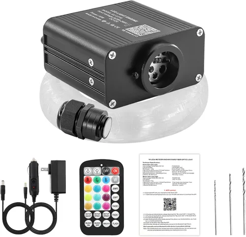 Miniatura 8 de ATOKEE Kit de Revestimiento de Techo Estrellado 550 piezas 0.03 pulgadas 13.1 pies, 16W Luces de Estrella de Fibra Óptica Centelleantes