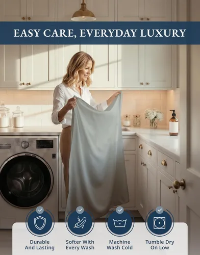 Miniatura 8 de LANE LINEN Sábanas de cama matrimonial 100% algodón, 1000 hilos, producidas de forma sostenible, juego de sábanas gruesas de tamaño matrimonial